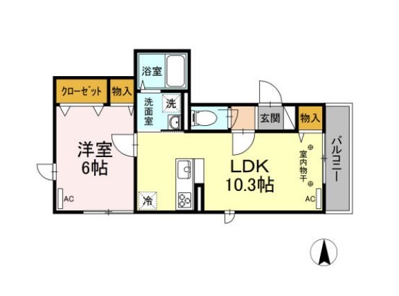世田谷区赤堤5丁目楽器可（防音・楽器相談）アパート 201号室 間取り