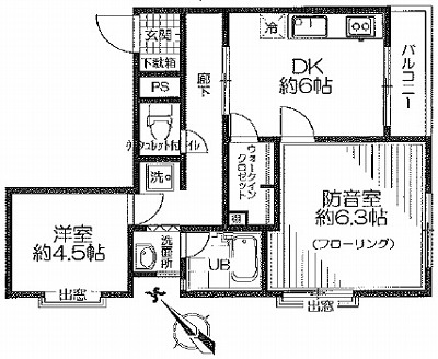 北区田端3丁目楽器可（防音・ピアノ・弦管楽器・声楽）マンション 間取り