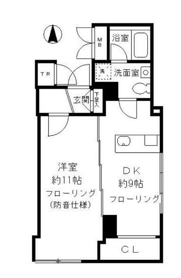 目黒区五本木2丁目楽器可(防音・アップライトピアノ・弦楽器・声楽)マンション 間取り