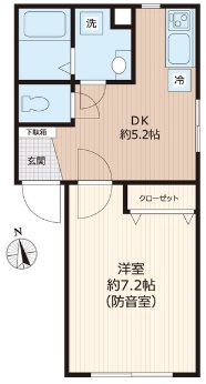 板橋区蓮根3丁目楽器可(防音・24時間演奏・グランドピアノ・弦・管楽器・声楽)マンション 間取り