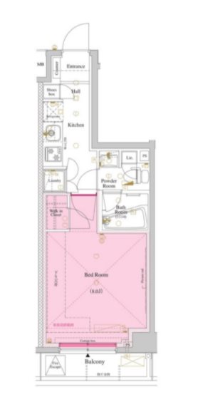 中野区大和町4丁目楽器可(防音・ピアノ・管・弦楽器・声楽)マンション 間取り