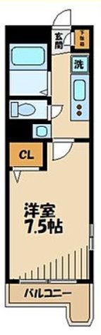 川崎市中原区下小田中3丁目楽器可(電子ピアノ)マンション 間取り
