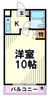 府中市府中町3丁目楽器可(ピアノ・弦楽器)女性限定マンション 間取り