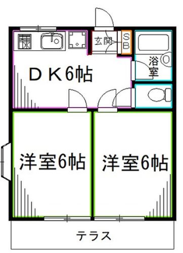 杉並区阿佐谷南1丁目楽器可（防音・各種楽器相談）アパート 間取り