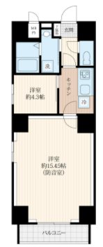 中央区日本橋堀留1丁目楽器可（防音・24時間演奏可・グランドピアノ・弦管打楽器・声楽・DTM）築浅マンション 間取り