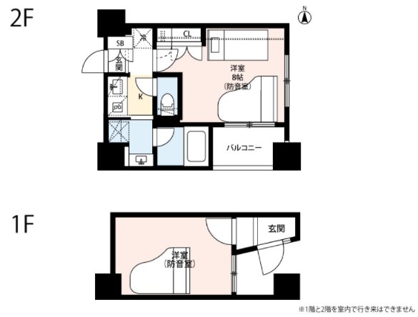 品川区中延6丁目楽器可(防音・24時間演奏・グランドピアノ・弦管打楽器・声楽・DTM)マンション 間取り