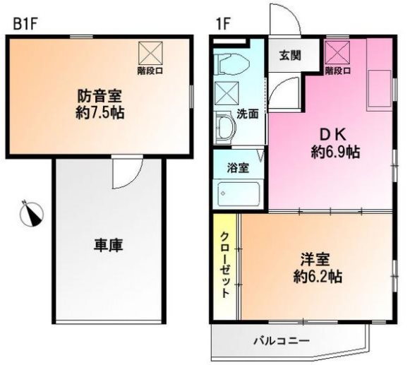 町田市真光寺2丁目楽器可(防音・グランドピアノ・管弦打楽器・声楽・DTM)マンション 間取り