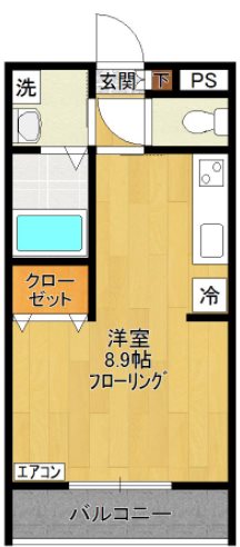 川崎市多摩区宿河原4丁目楽器可（グランドピアノ・弦・木管楽器）女性専用マンション 201号室 間取り
