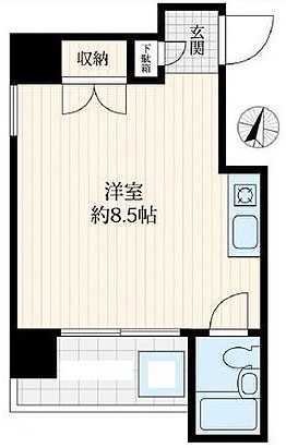 台東区上野1丁目楽器可（ピアノ・弦・木管楽器・声楽）マンション 間取り