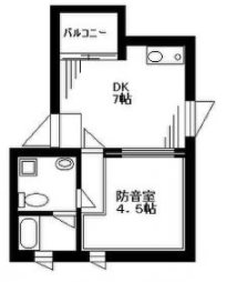 杉並区天沼3丁目楽器可（防音・グランドピアノ・弦管楽器・声楽・DTM）マンション 間取り