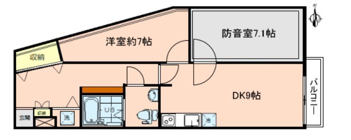 板橋区若木1丁目楽器可（防音・24時間演奏・弦管楽器・声楽・DTM）マンション 間取り