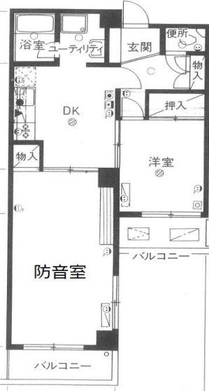 港区元麻布1丁目楽器可(防音・グランドピアノ要相談・弦管楽器・声楽・DTM)マンション 間取り