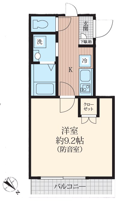 台東区池之端4丁目楽器可(防音・24時間演奏・グランドピアノ・弦・管・打楽器・声楽・DTM)マンション 間取り