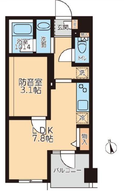調布市八雲台1丁目(防音・ピアノ・弦・木管楽器・声楽・DTM)マンション 間取り
