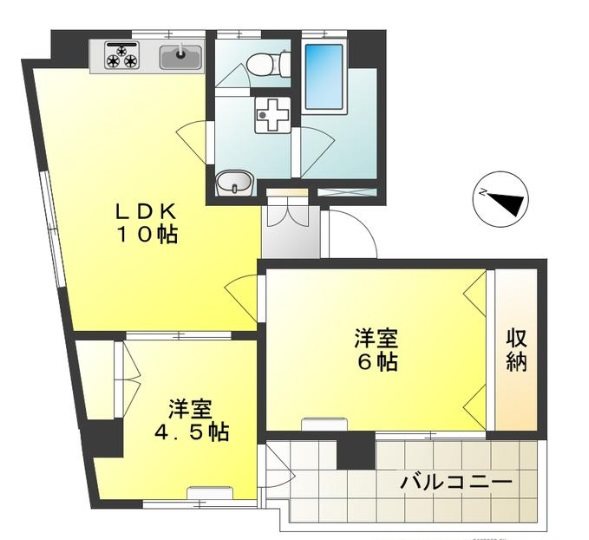 世田谷区給田3丁目楽器可(グランドピアノ・弦楽器)マンション 間取り