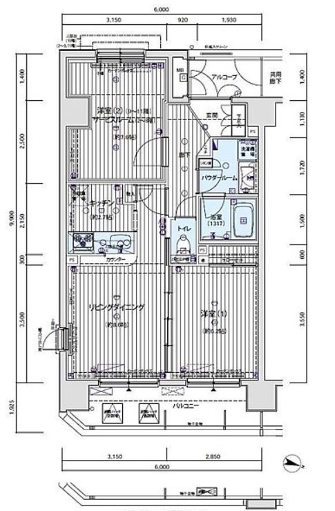 北区滝野川7丁目楽器可マンション 間取り