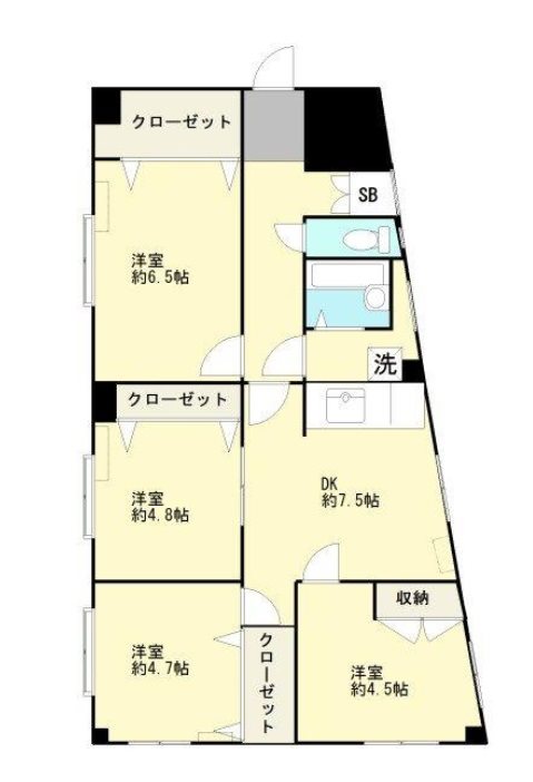 大田区西蒲田7丁目楽器可(グランドピアノ・弦・管打楽器・声楽・DTM)マンション 間取り