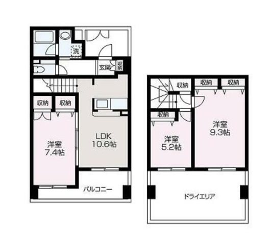 和光市下新倉2丁目楽器可(防音・ピアノ)マンション 間取り