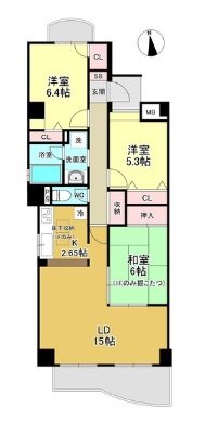 川崎市多摩区枡形4丁目楽器可（アップライトピアノ・弦・管楽器・声楽）マンション 間取り