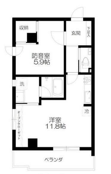 武蔵野市吉祥寺本町４丁目楽器可（防音・グランドピアノ・弦管楽器・声楽・DTM）マンション 間取り