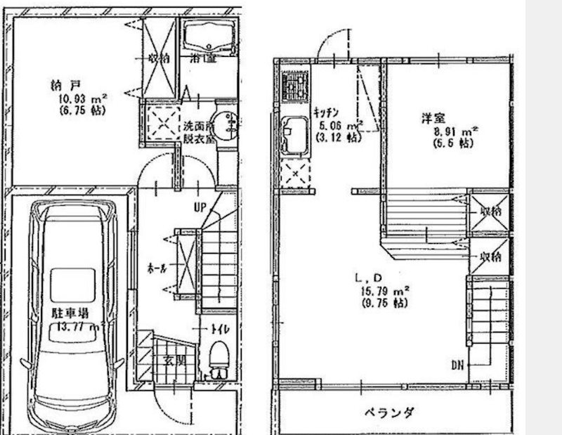 和光市下新倉2丁目楽器可(防音・グランドピアノ・弦楽器・声楽)アパート 間取り