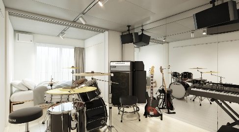 世田谷区下馬1丁目楽器可（防音・24時間演奏・グランドピアノ・弦管打楽器・声楽・DTM）新築マンション ベッドルーム