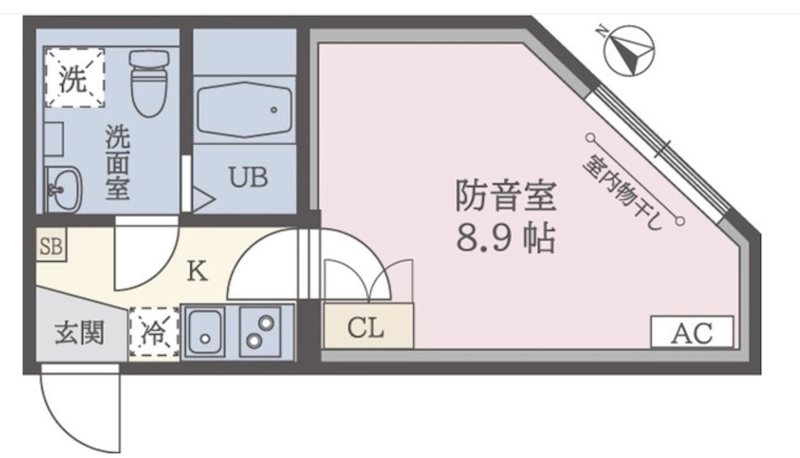 杉並区上荻1丁目楽器可(防音・24時間演奏・電子ピアノ・弦管楽器・声楽・DTM)マンション 間取り