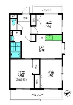 横浜市青葉区千草台楽器可（防音・24時間演奏・グランドピアノ・弦管楽器・声楽・DTM）マンション 間取り