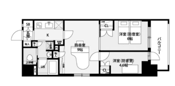 川崎市川崎区本町1丁目楽器可（防音・グランドピアノ・24時間演奏・弦管楽器・声楽・DTM）新築マンション 401号室 間取り