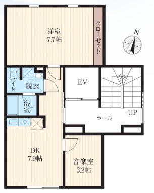 台東区上野桜木1丁目楽器可(防音・24時間演奏・ピアノ・弦・管楽器・声楽)アパート 間取り
