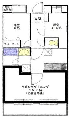 世田谷区瀬田3丁目楽器可（防音・グランドピアノ・楽器相談）マンション 間取り