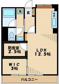 川崎市多摩区西生田3丁目楽器可(防音・ピアノ・弦・管楽器・声楽)マンション 間取り