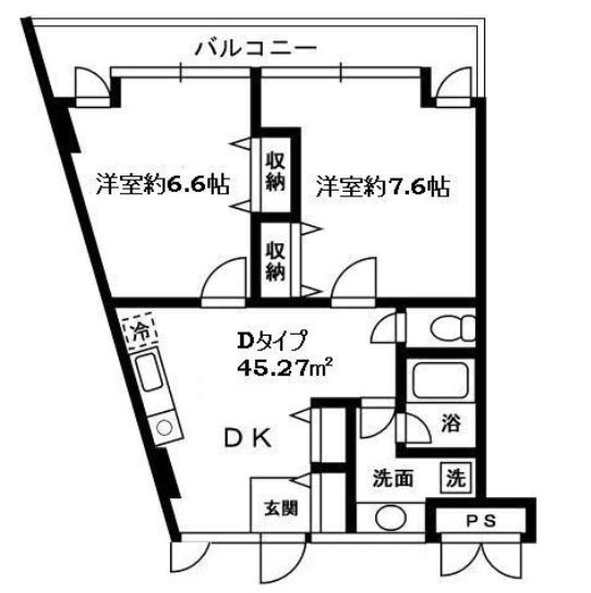 練馬区桜台1丁目楽器可（防音・グランドピアノ・弦・管楽器・声楽）マンション 間取り
