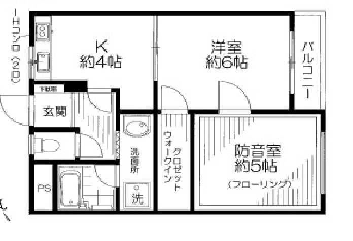 北区田端3丁目楽器可（防音・ピアノ・弦管楽器・声楽）マンション 間取り