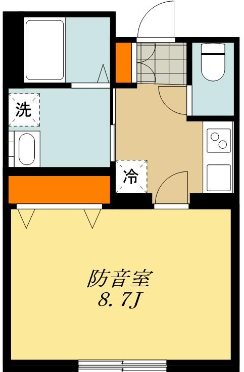 台東区北上野2丁目楽器可（防音・24時間演奏・グランドピアノ・弦管楽器・声楽・DTM）アパート 間取り