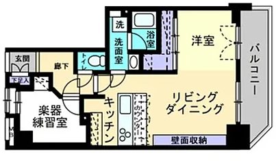板橋区中丸町楽器可（防音・グランドピアノ・金・木管・弦楽器・声楽・DTM）マンション 間取り