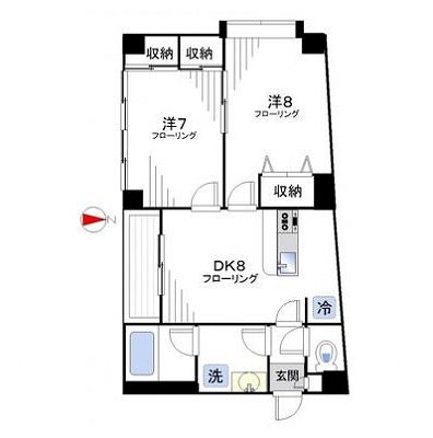 新宿区上落合2丁目(防音・グランドピアノ・弦管楽器・声楽)マンション 401号室 間取り