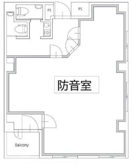 北区中里２丁目楽器可（防音・24ｈ演奏・グランドピアノ・弦管打楽器・声楽）事務所・店舗 間取り