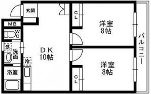 板橋区成増4丁目楽器可(グランドピアノ・弦管楽器・声楽)マンション 308号室 間取り