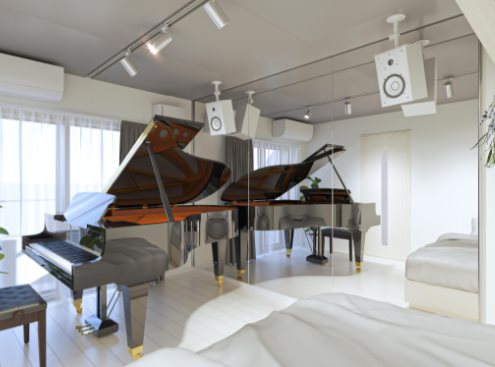 大田区田園調布1丁目楽器可（防音・24時間演奏・グランドピアノ・弦・管・打楽器・声楽・DTM）マンション ベッドルーム