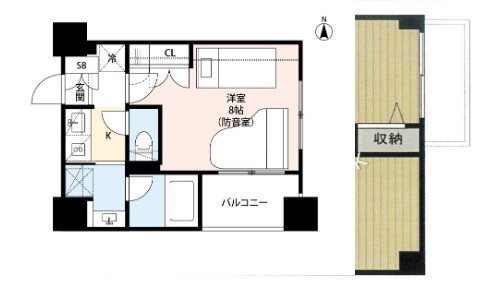 品川区中延6丁目楽器可(防音・24時間演奏・グランドピアノ・弦管打楽器・声楽・DTM)マンション 間取り