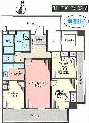 世田谷区用賀２丁目楽器可(防音・グランドピアノ・弦・管楽器・声楽)マンション 間取り
