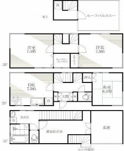 江戸川区東瑞江2目楽器可(防音・ピアノ・弦・管楽器・声楽・DTM)戸建 間取り