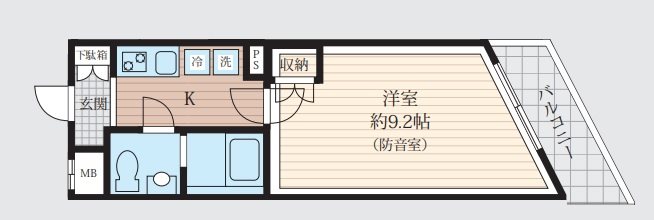 横浜市港北区岸根町楽器可(防音・24時間演奏可能・ピアノ・弦・管楽器・声楽・DTM) マンション 間取り