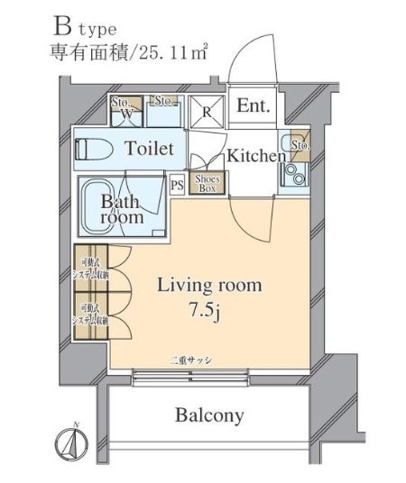 墨田区立花3丁目楽器可(防音・グランドピアノ・弦・管・打楽器・声楽)マンション 間取り