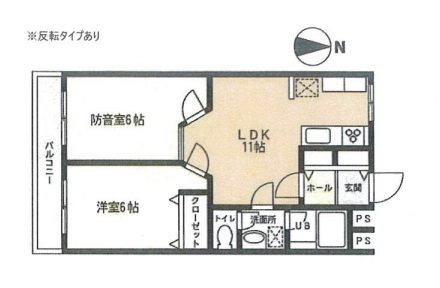 川崎市多摩区西生田1楽器可(防音・グランドピアノ・弦・管楽器・声楽・DTM)マンション 間取り