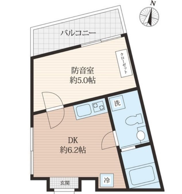 板橋区小豆沢2丁目楽器可(防音・24時間演奏・グランドピアノ・弦・管楽器・声楽)マンション 間取り