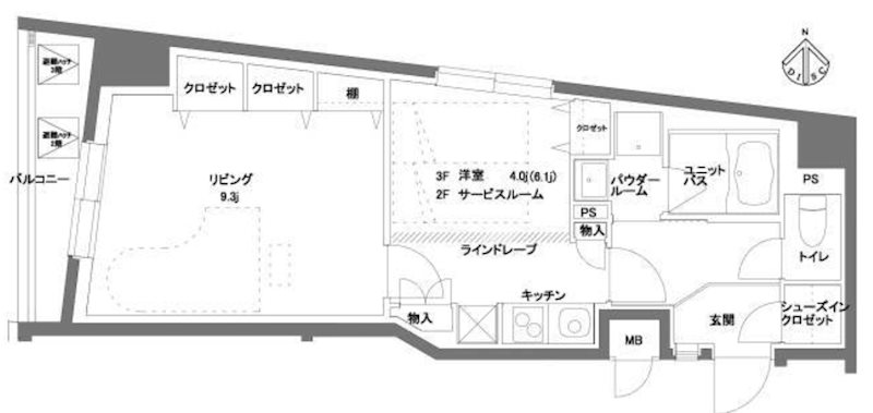 中野区野方4丁目楽器可（防音・24時間演奏・ピアノ・弦管楽器・声楽・DTM）マンション 間取り