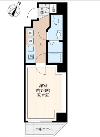 台東区千束4丁目楽器可（防音・24時間演奏可・グランドピアノ・弦管楽器・声楽・DTM）マンション 間取り