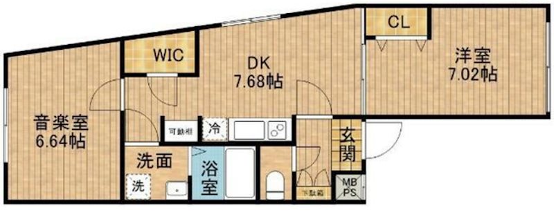 板橋区大山金井町楽器可（防音・管弦楽器・声楽・DTM）マンション 間取り